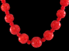 vintage red carved celluloid necklace